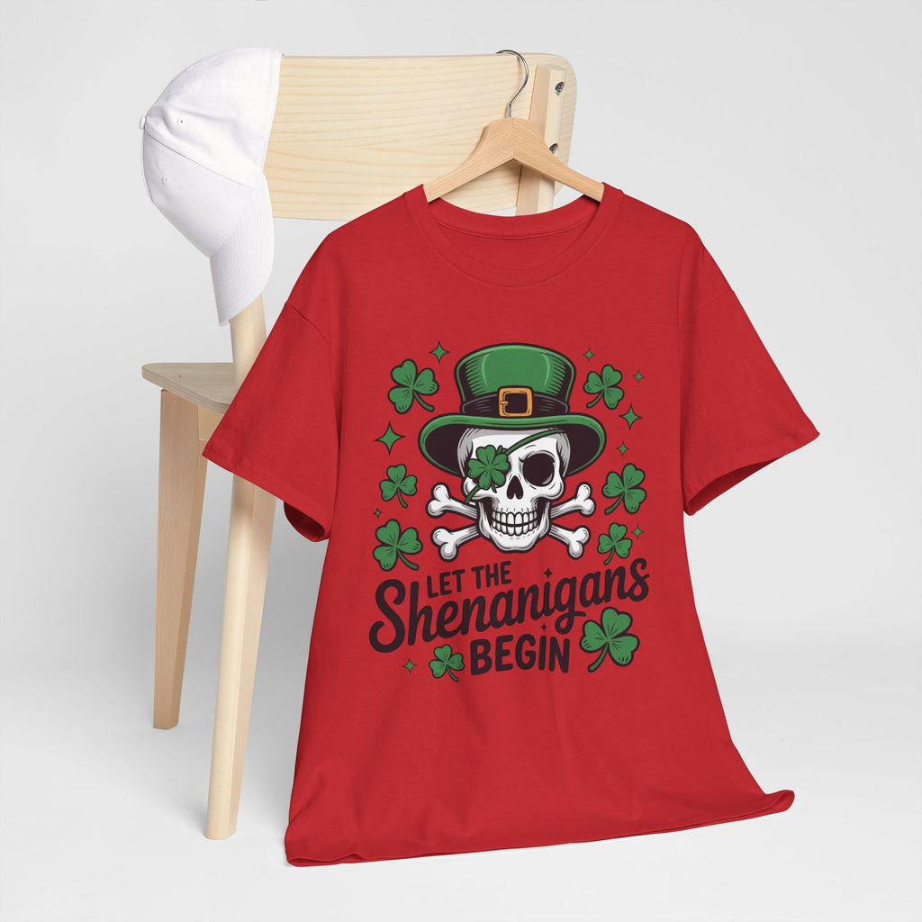 Let the Shenanigans Begin — Leprechaun Skull Unisex Cotton T-Shirt