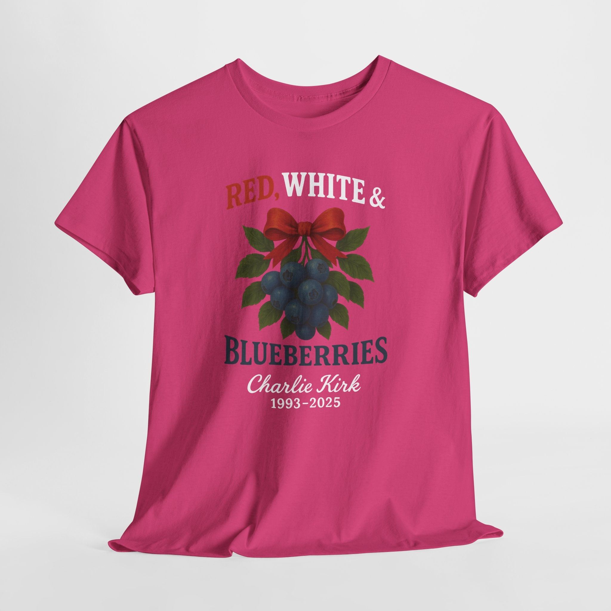 Red, White & Blueberries T-Shirt — Patriotic Blueberry Graphic Unisex Cotton Tee