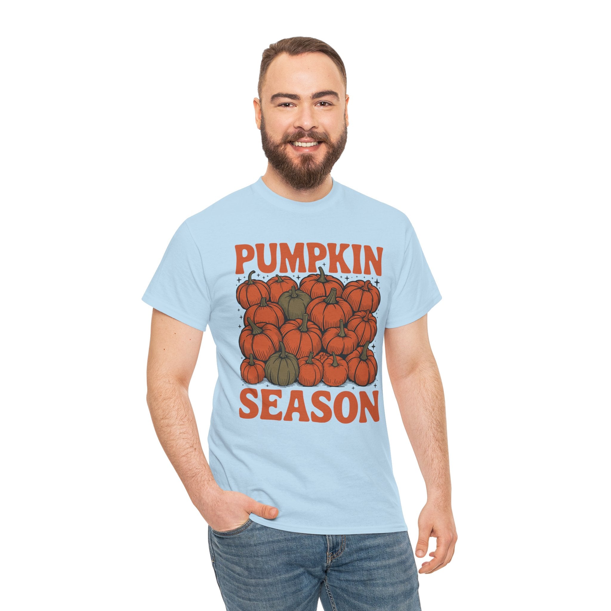 Pumpkin Season Tee — Fall Pumpkin Pile Unisex Cotton Tee