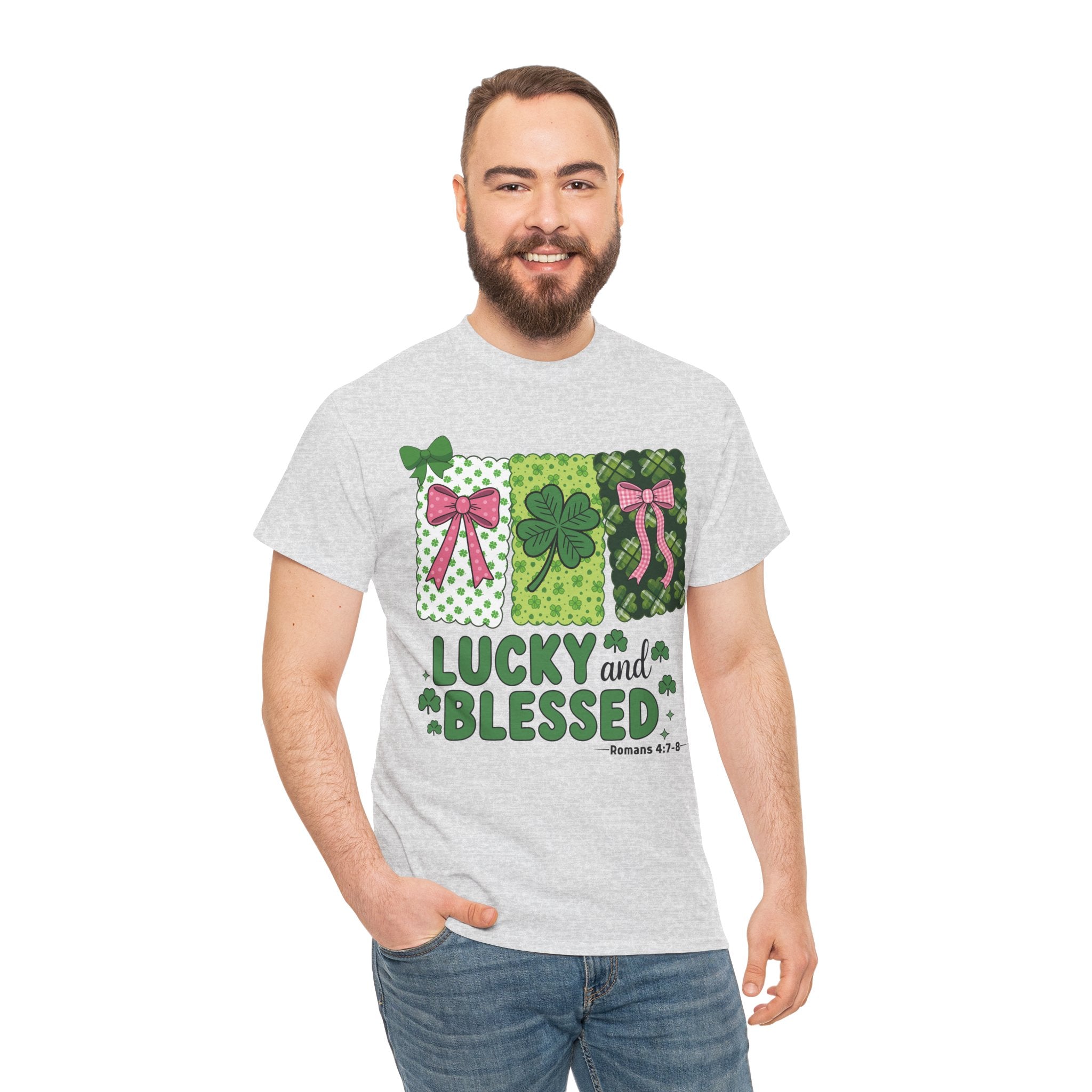 Lucky and Blessed Clover Unisex Cotton Tee