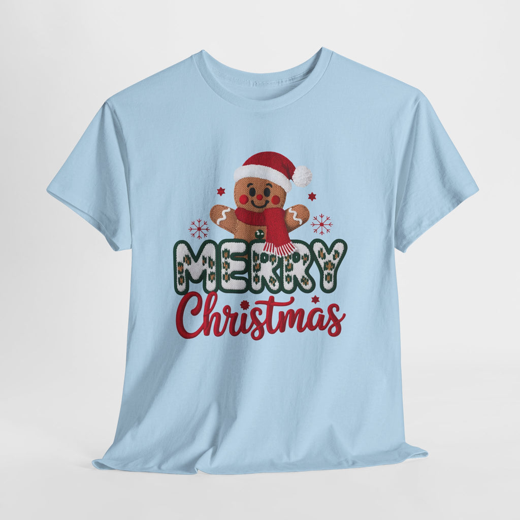 Gingerbread Santa 'Merry Christmas' Unisex Cotton Tee T-Shirt