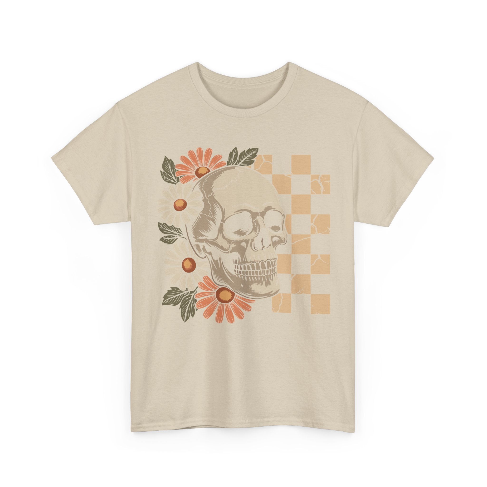 Skull Daisy Unisex Cotton Tshirt