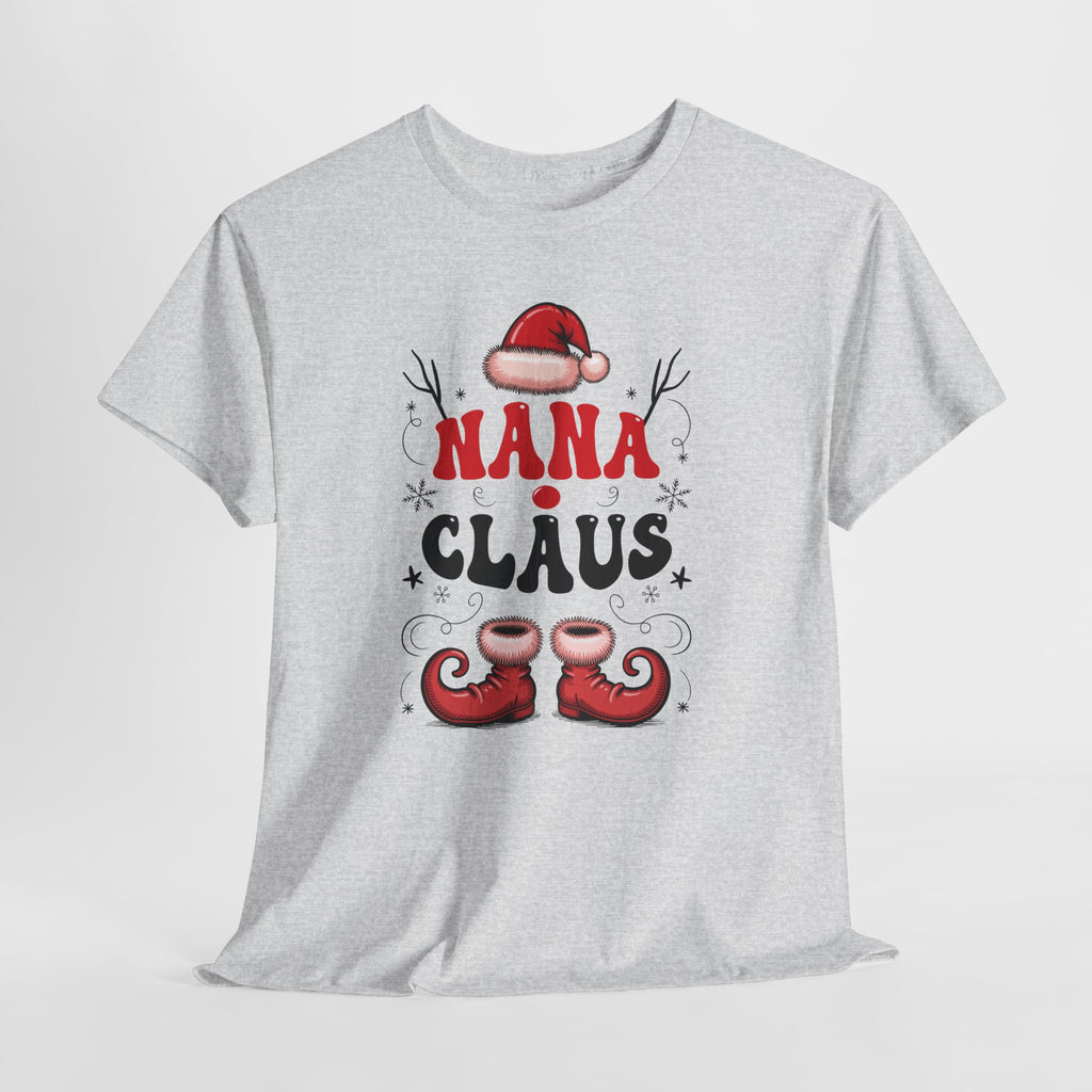 Nana Christmas T-Shirt — Santa Hat & Elf Boots Holiday Unisex Cotton Tee