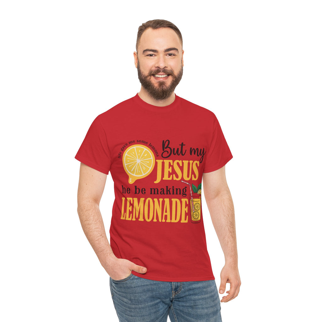Jesus Lemonade Tee — Lemon Slice & Glass Graphic Christian Unisex Cotton T-Shirt