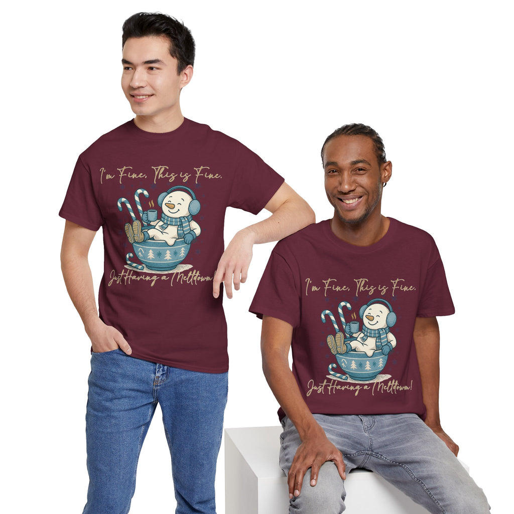 Snowman Hot Cocoa Unisex Cotton Tee