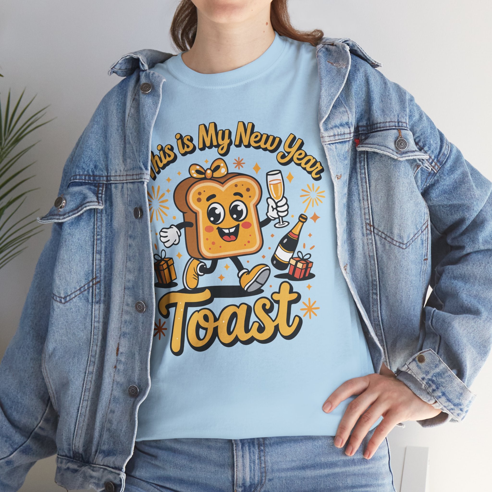 New Year Toast T-Shirt — "This Is My New Year Toast" Champagne & Fireworks Unisex Cotton Tee