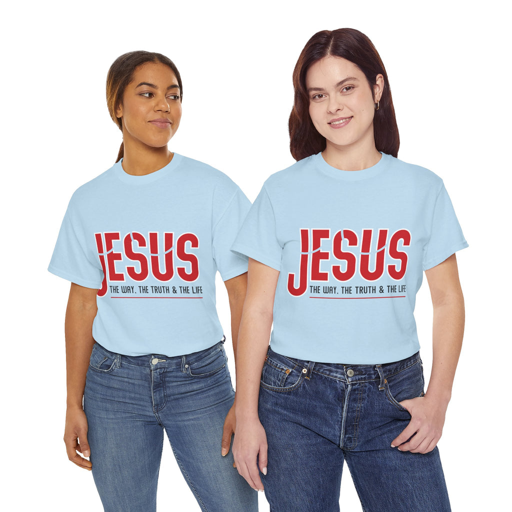 Jesus The Way The Truth & The Life T-Shirt — Bold Red Christian Unisex Cotton Tee