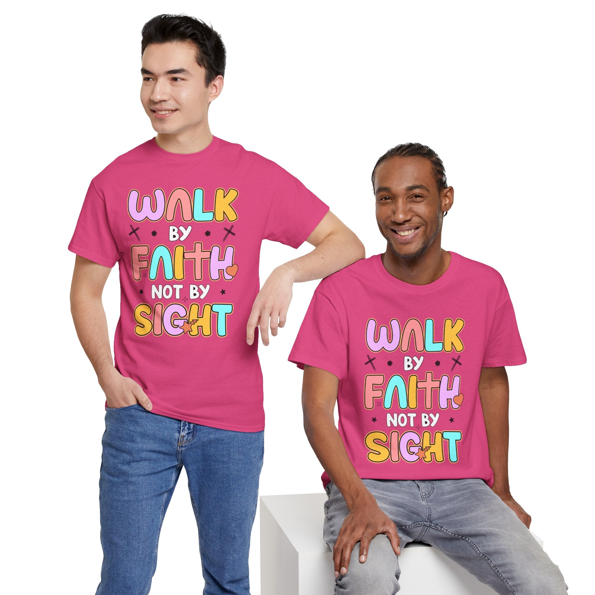 Walk by Faith Not by Sight T-Shirt — Pastel Christian Faith Unisex Cotton Tee