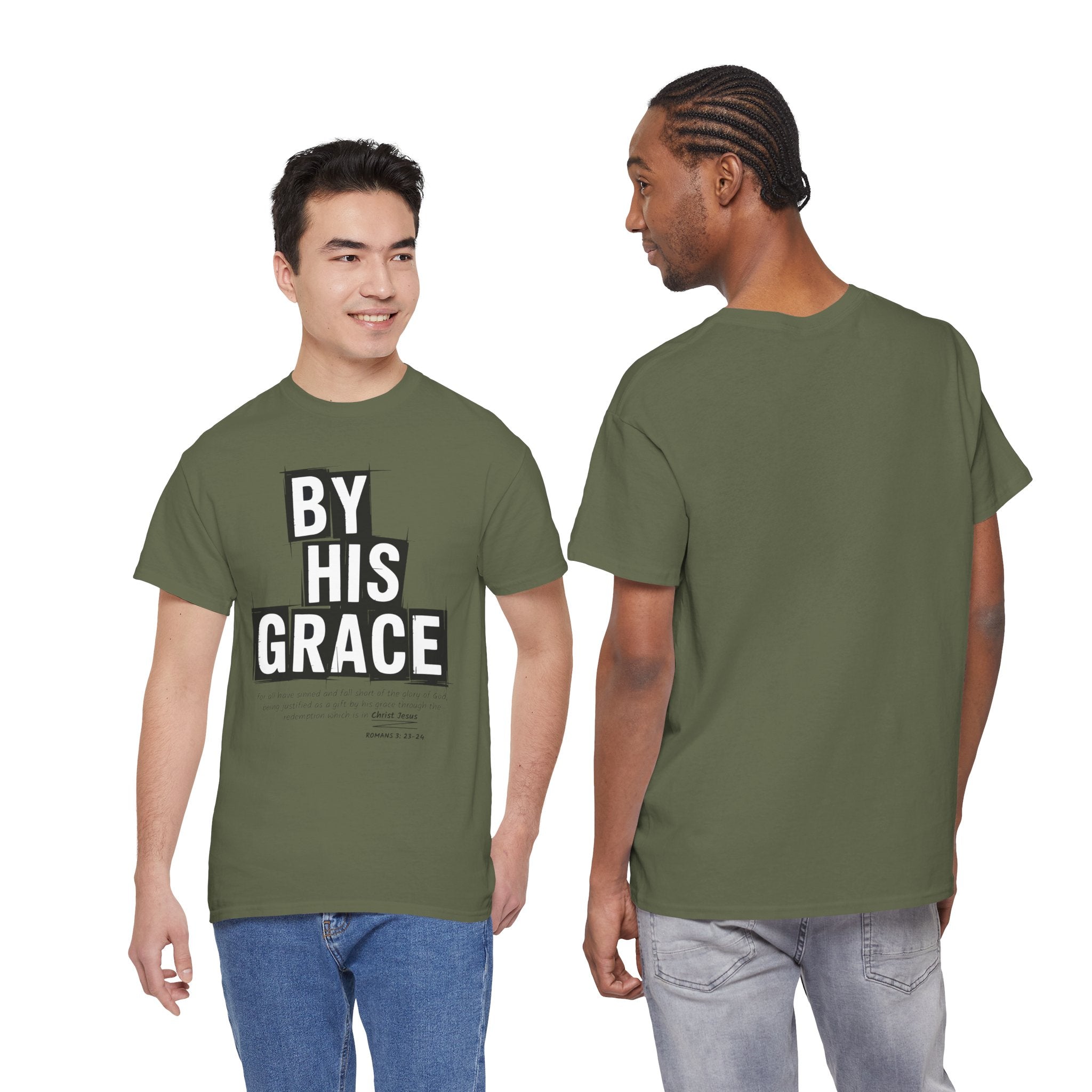 By His Grace tee — Minimalist Faith Christian Unisex Cotton T-Shirt