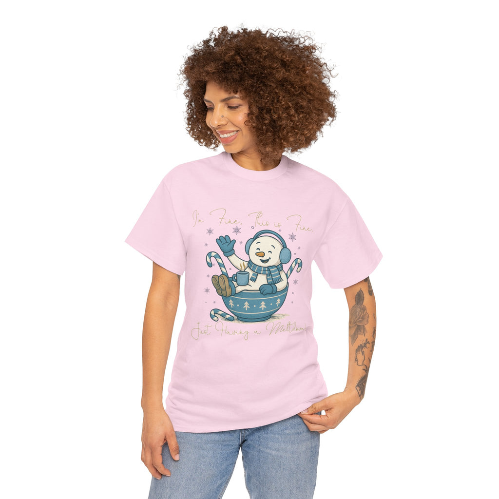 Snowman Hot Cocoa Unisex Cotton Tee