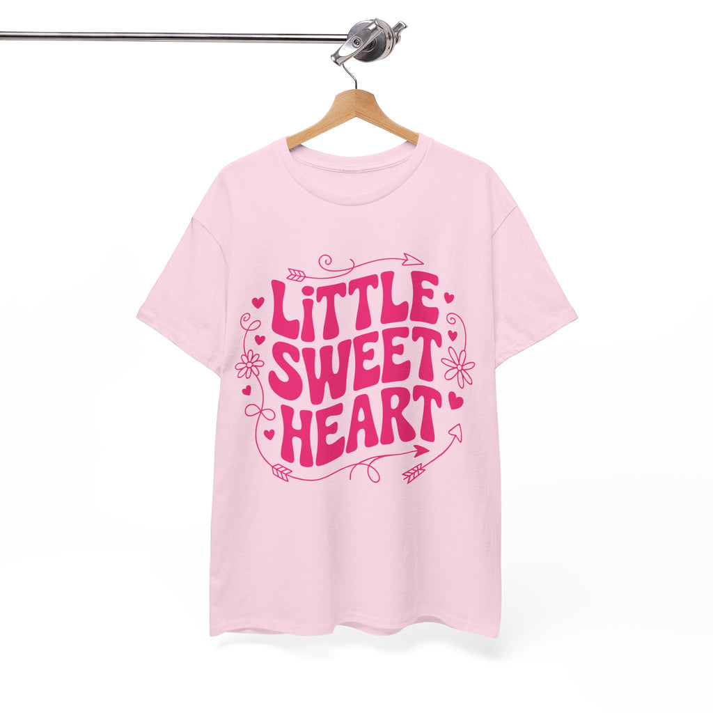 Little Sweetheart Retro Tee — Cute Red Hearts & Flowers Graphic Unisex Cotton Tee