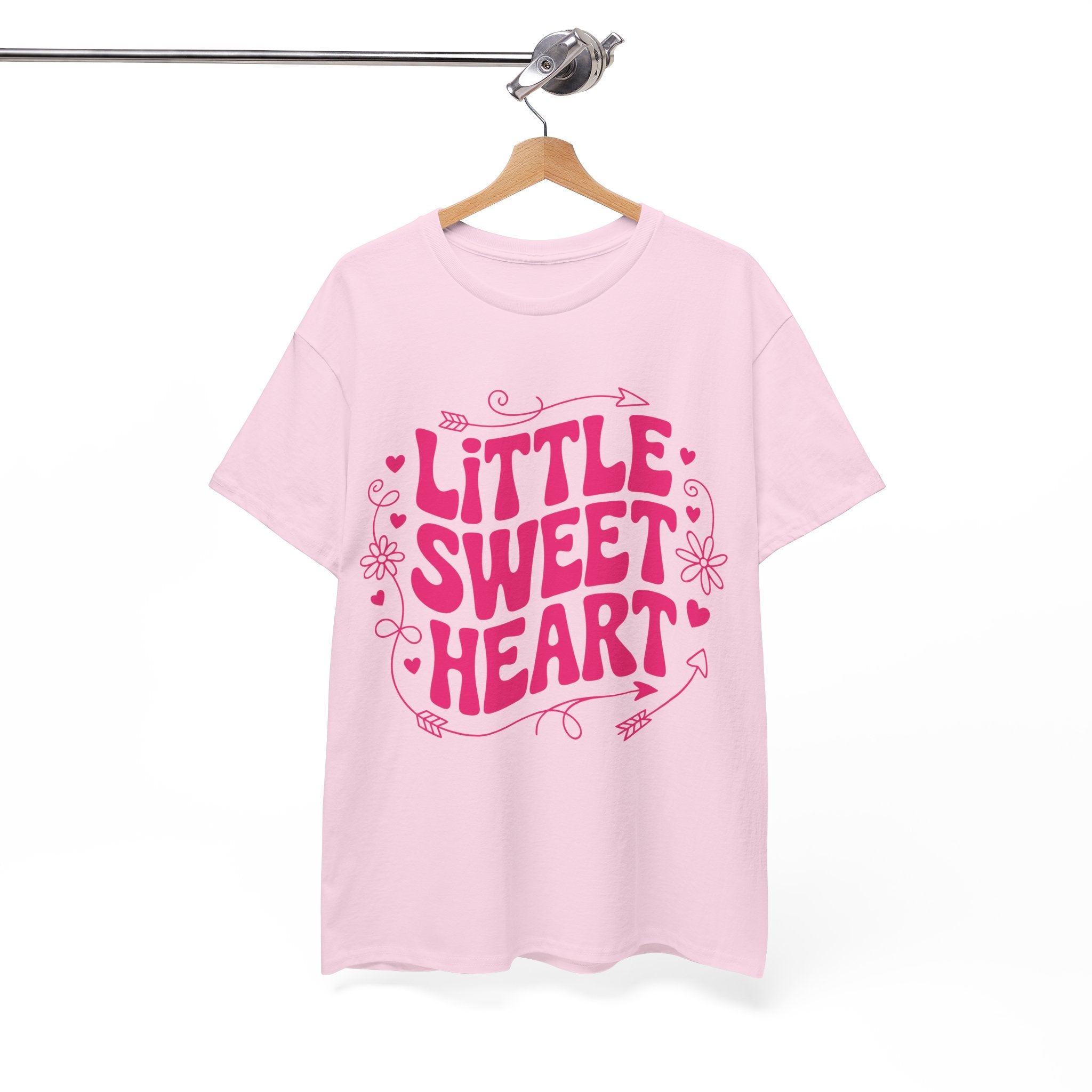 Little Sweetheart Retro Tee — Cute Red Hearts & Flowers Graphic Unisex Cotton Tee