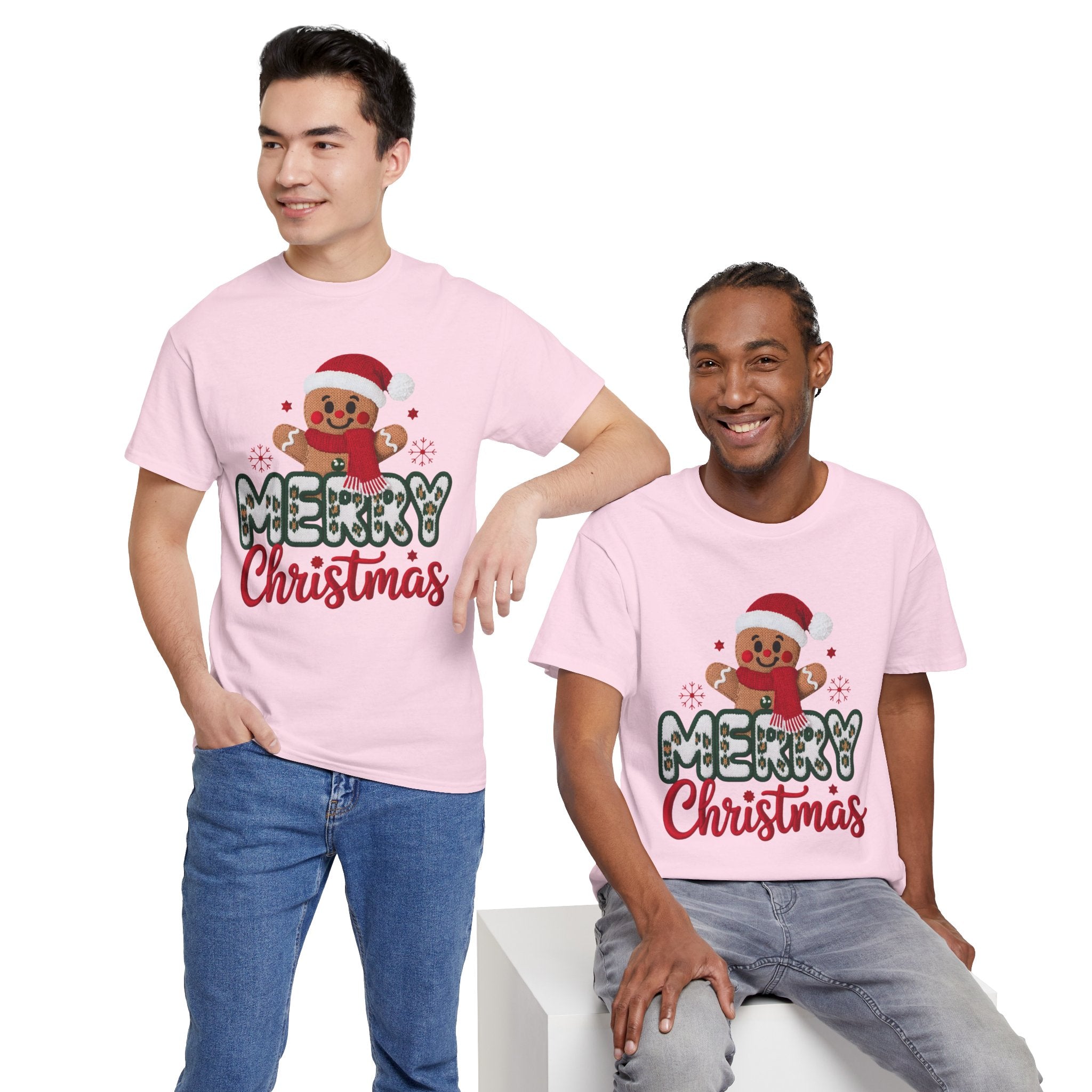Gingerbread Santa 'Merry Christmas' Unisex Cotton Tee T-Shirt