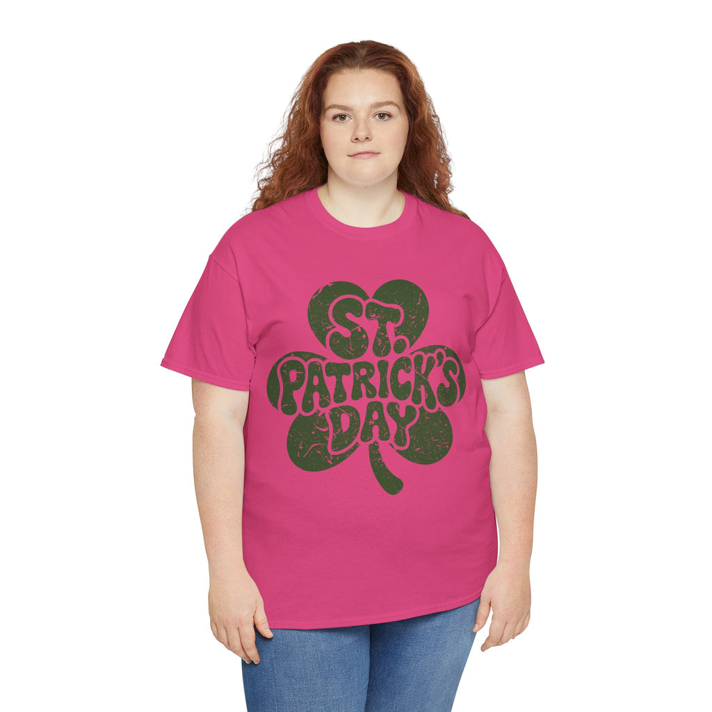 St. Patrick's Day Shamrock Tee — Retro Bubble Lettering Unisex Cotton Tee