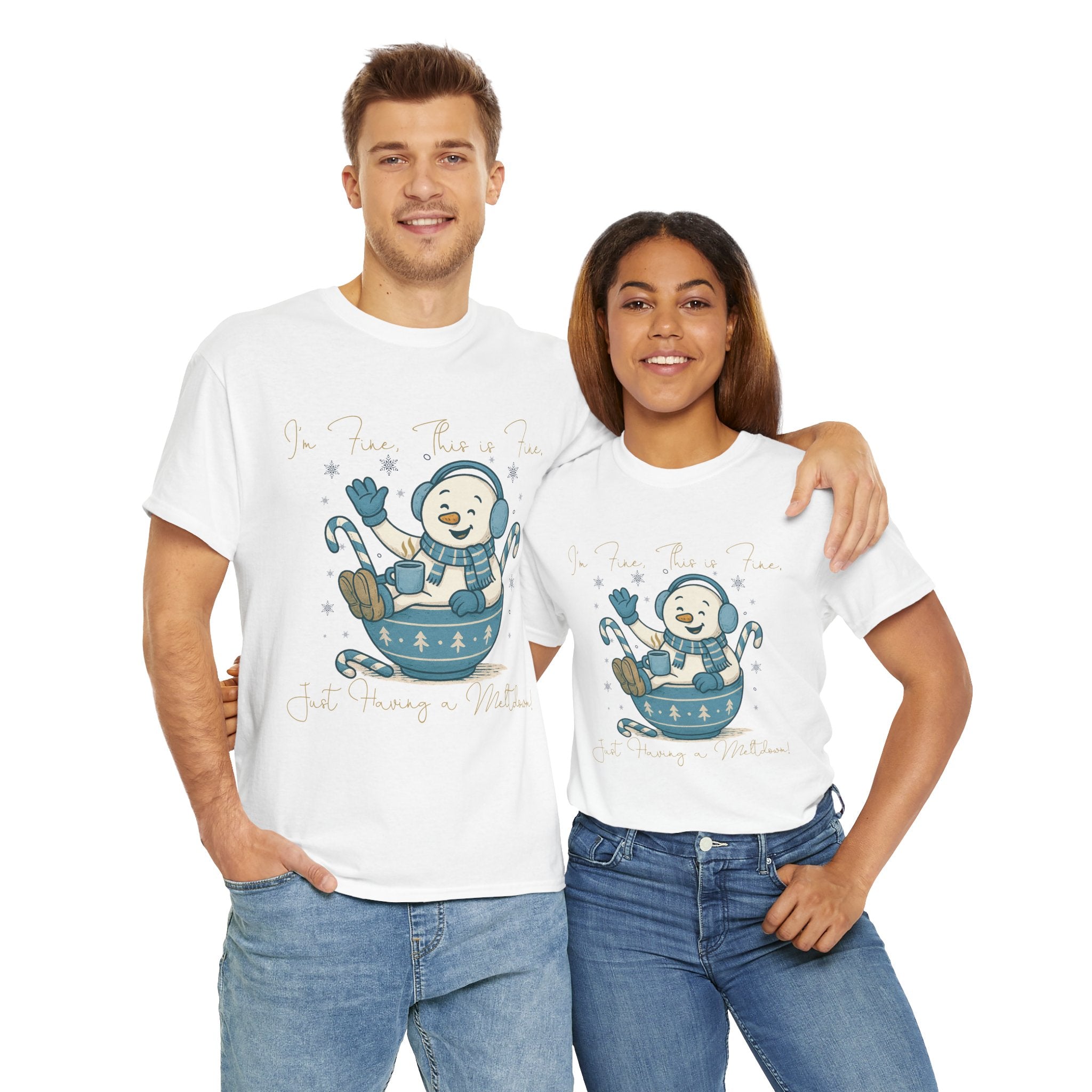 Snowman Hot Cocoa Unisex Cotton Tee