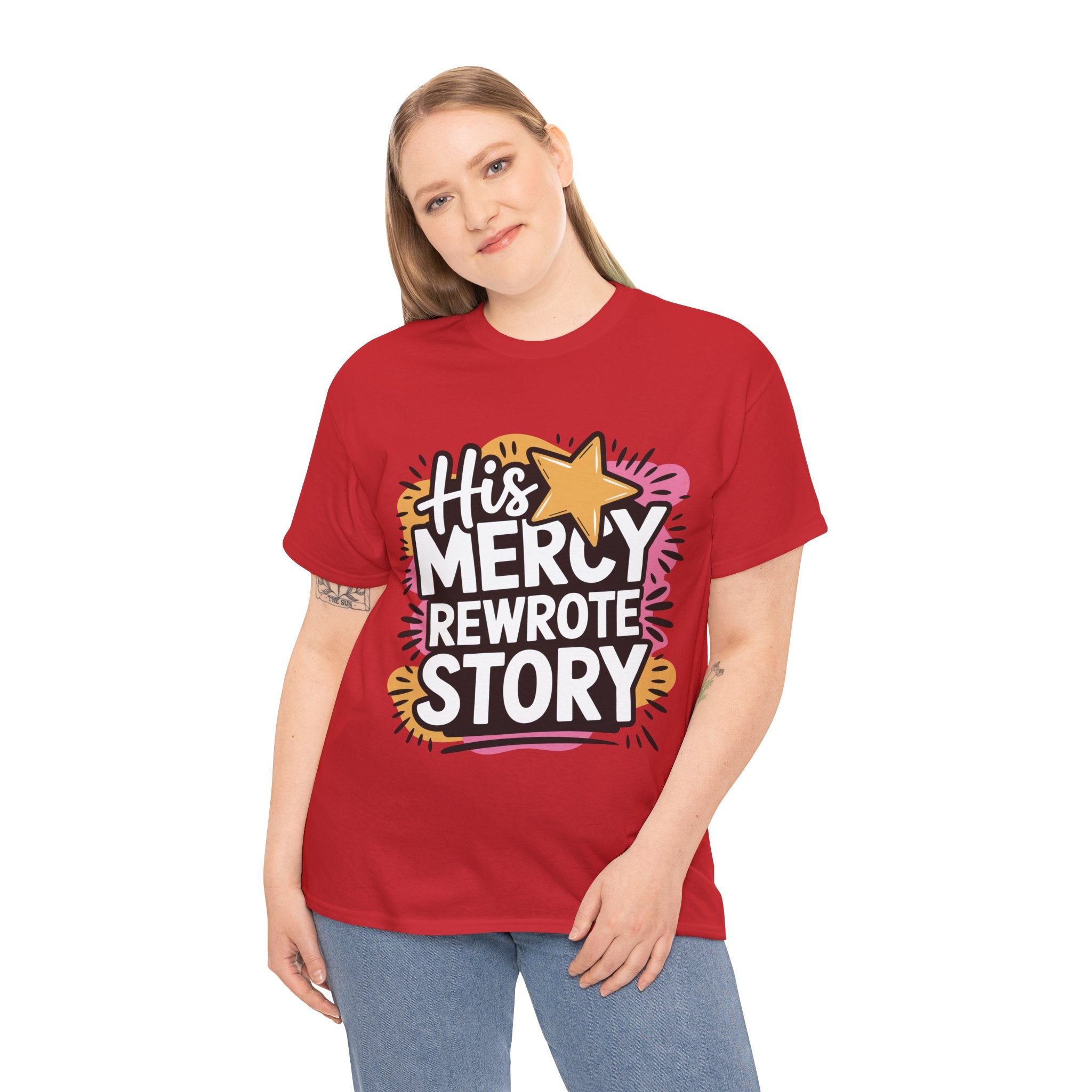 His Mercy Rewrote My Story Tee — Retro Christian Graphic T-Shirt