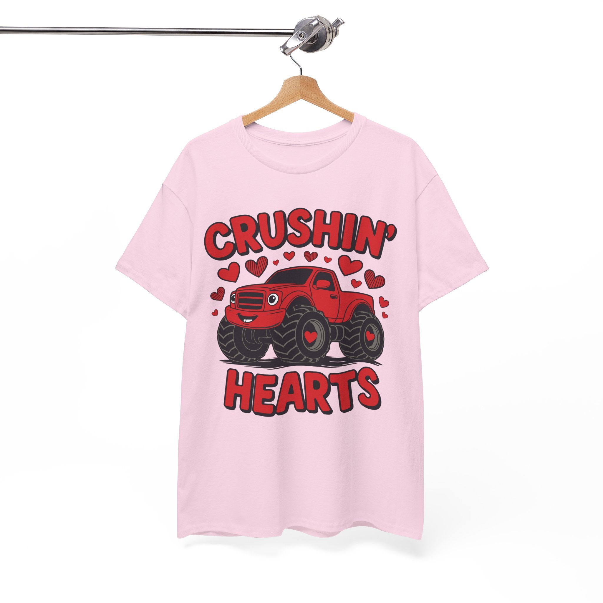 Crushin’ Hearts Valentine Monster Truck Unisex Cotton Tee