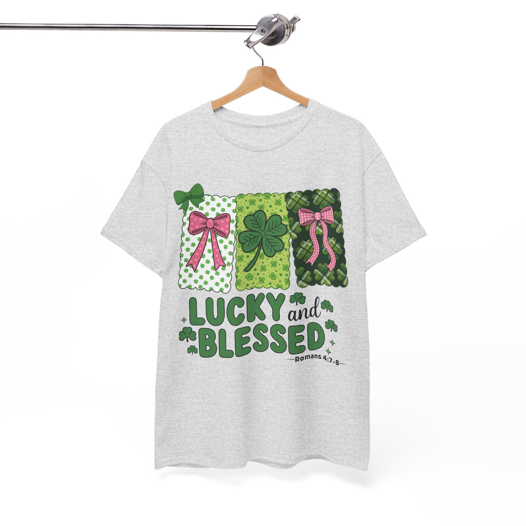 Lucky and Blessed Clover Unisex Cotton Tee