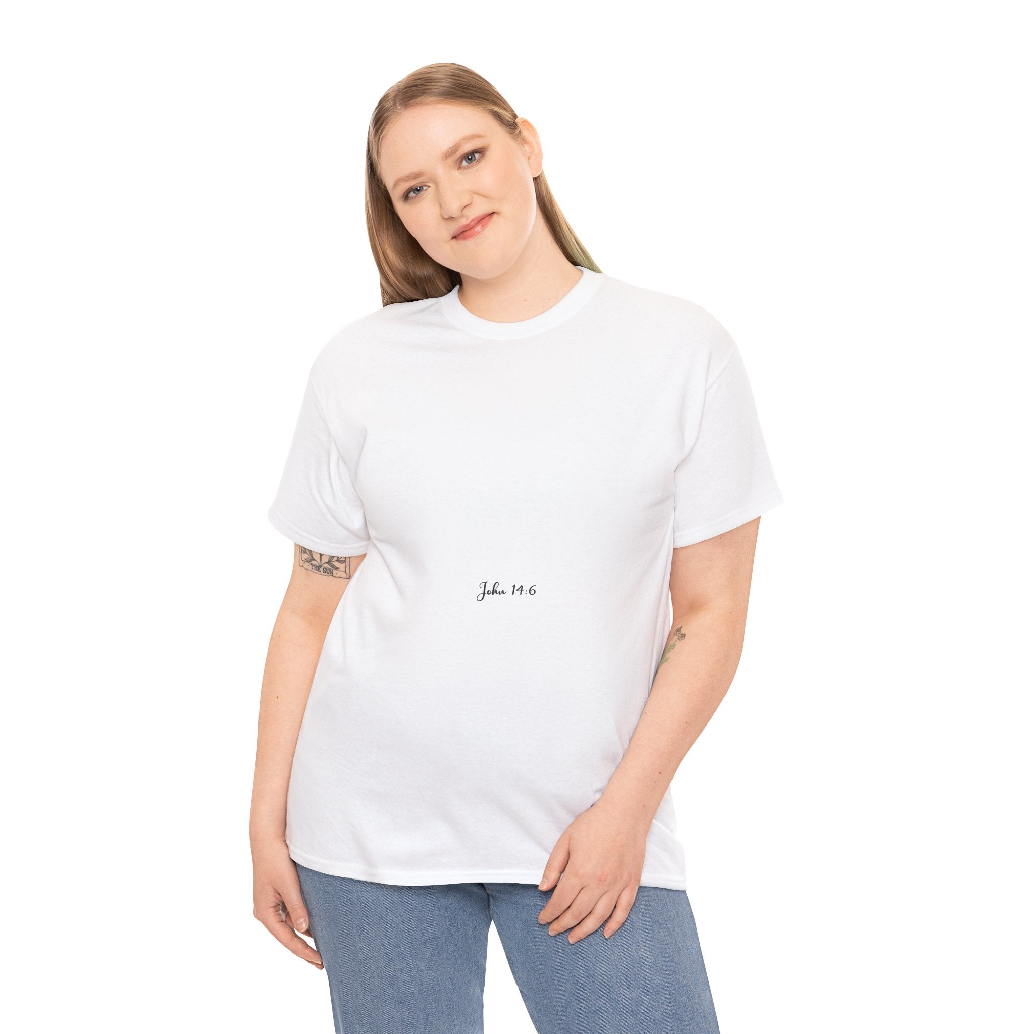 John 14:6 Christian Tee — Minimalist Script Faith T-Shirt