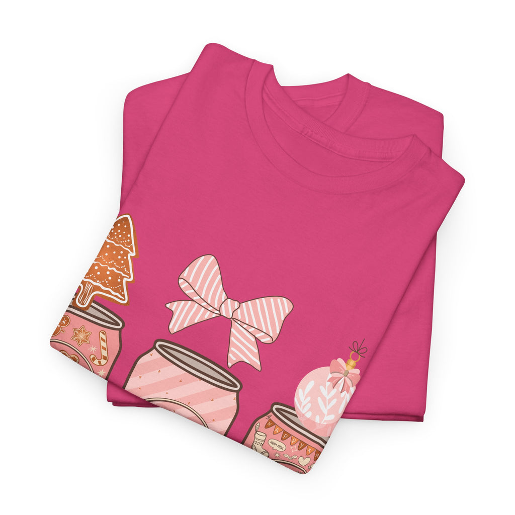 Merry Pop Christmas Soda Can Tee — Pastel Holiday Graphic Unisex Cotton T-Shirt
