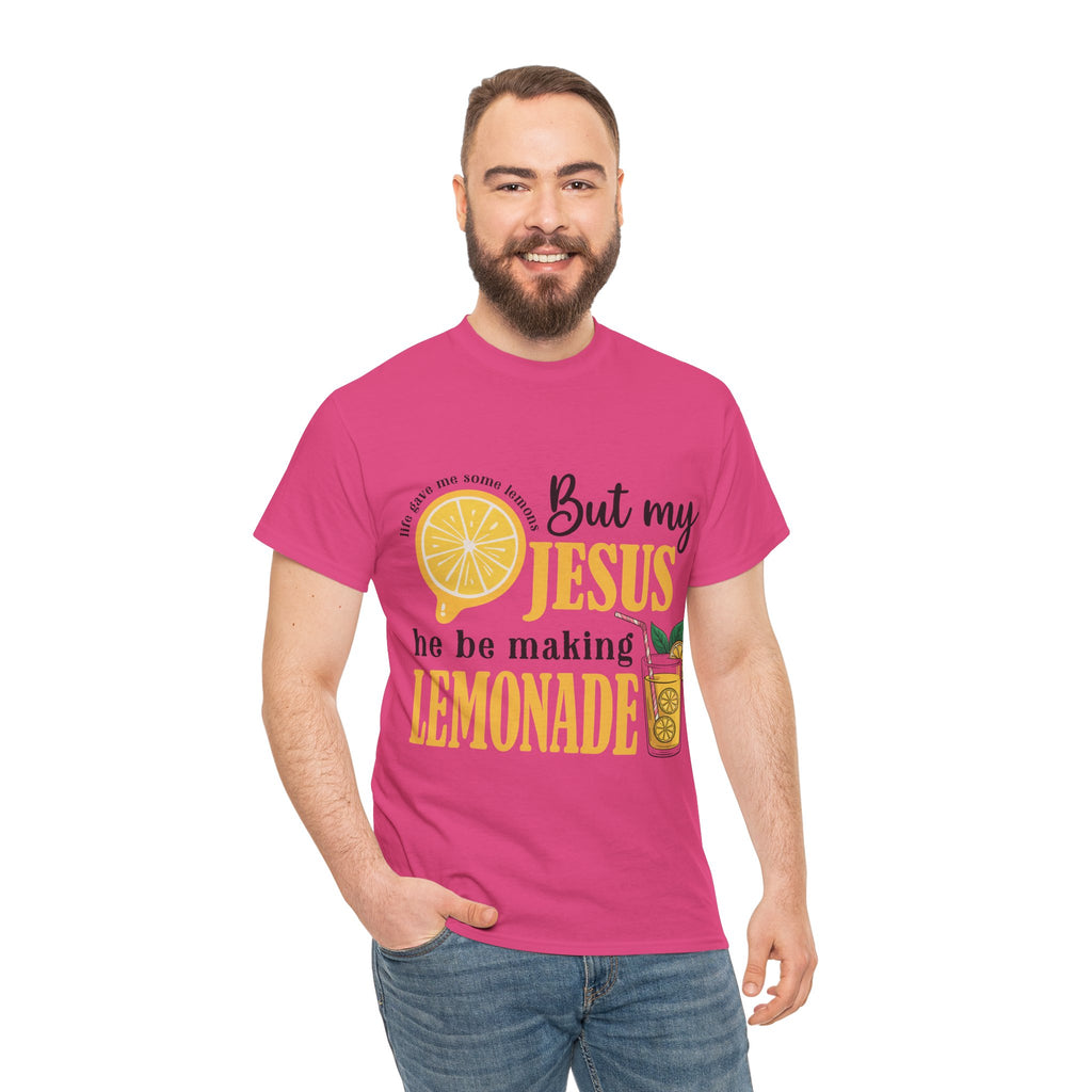 Jesus Lemonade Tee — Lemon Slice & Glass Graphic Christian Unisex Cotton T-Shirt
