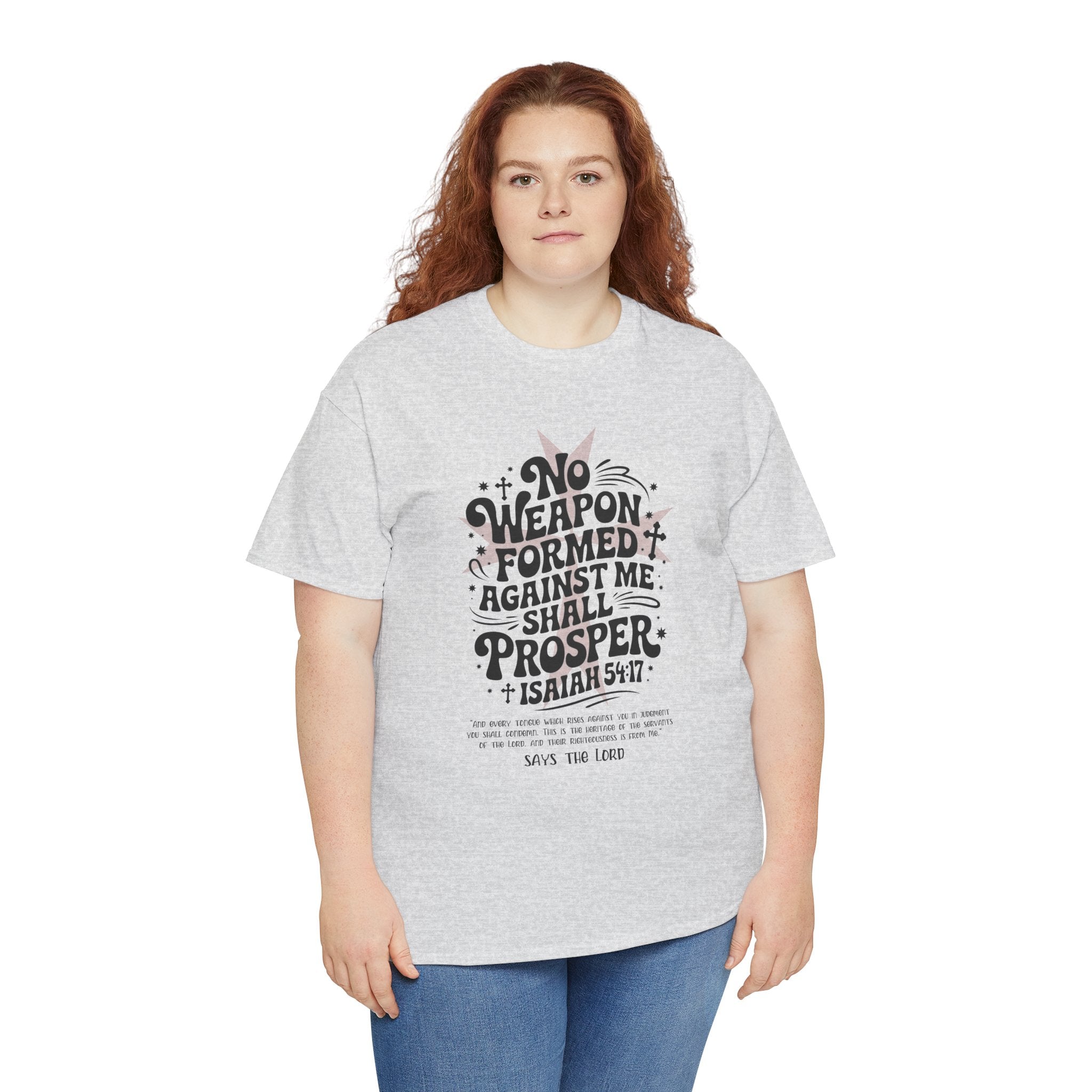 Christian Cross Text Art T-Shirt — Faith & Salvation Unisex Cotton Tee