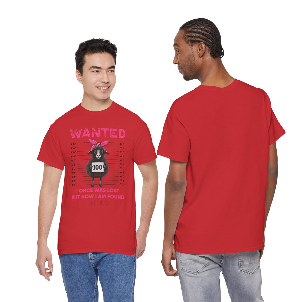WANTED Black Sheep 'I Once Was Lost But Now I Am Found' Unisex Cotton T-Shirt
