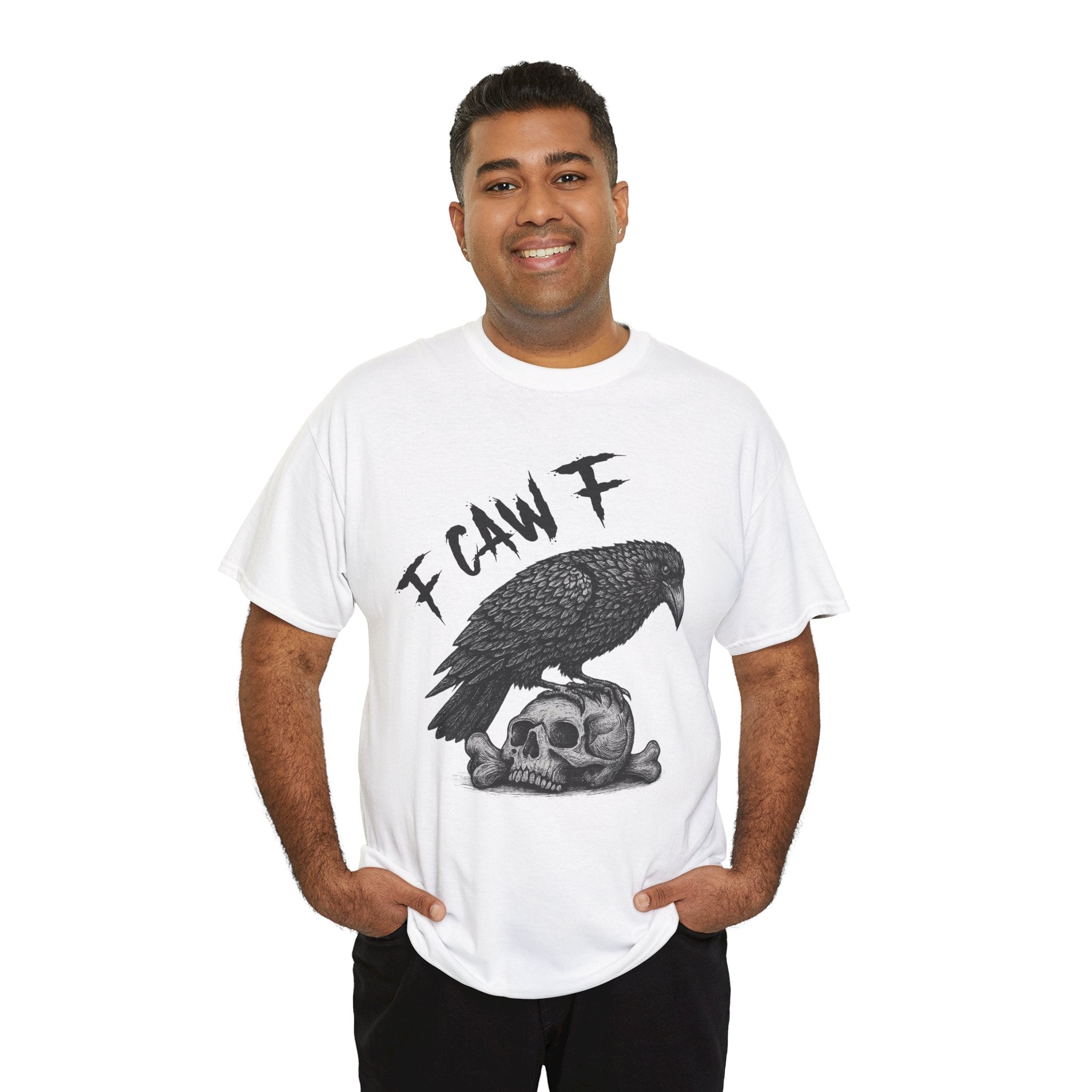 Gothic Crow & Skull T-Shirt — Dark Gothic Skull Unisex Cotton Tee