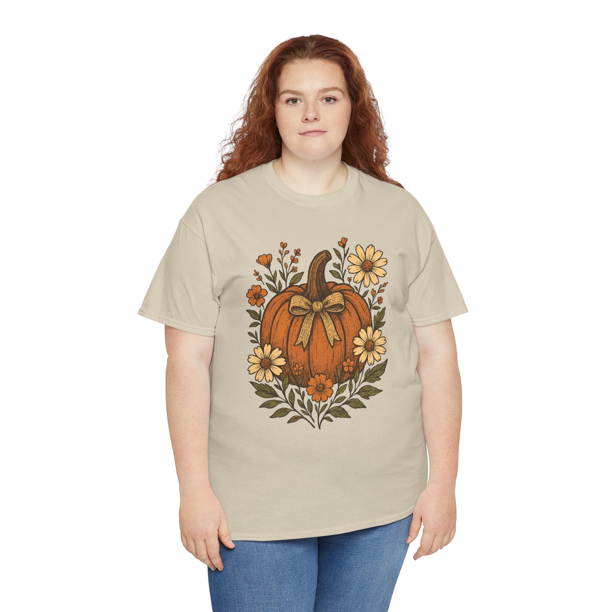 Pumpkin Daisy Unisex Cotton Tee