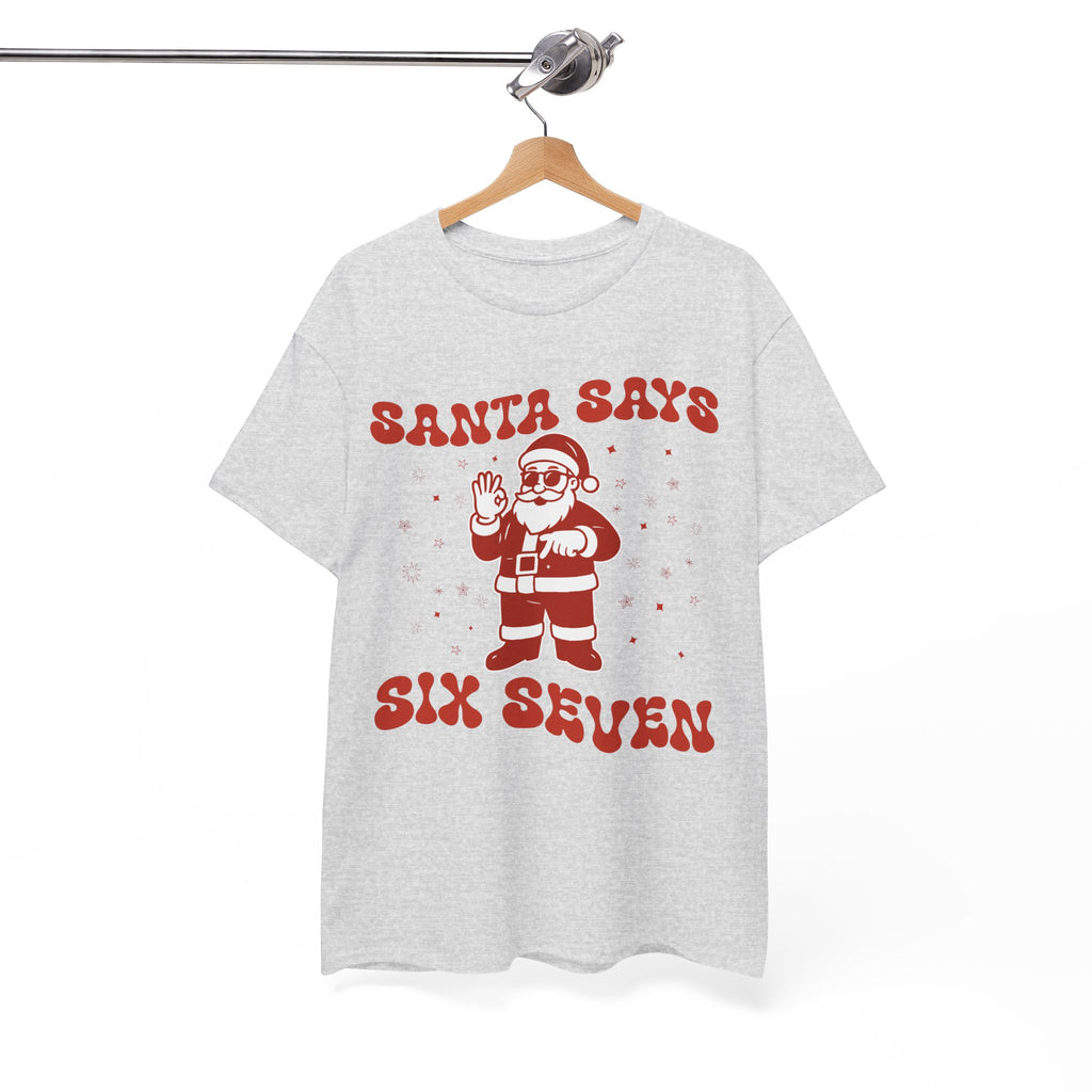 Retro 'Santa Says Six Seven' Christmas Unisex Cotton Tee