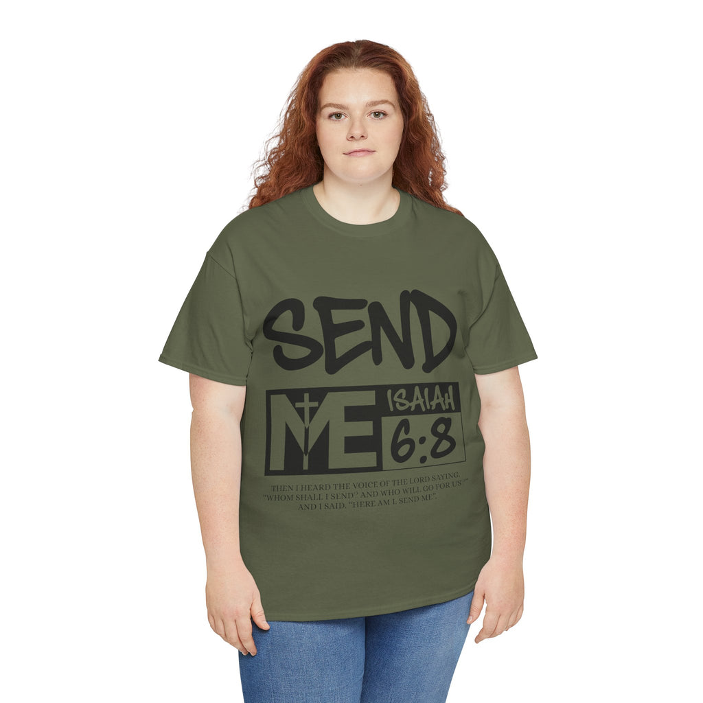 Send Me Isaiah 6:8 Christian T-Shirt — Cross Faith Unisex Cotton Tee