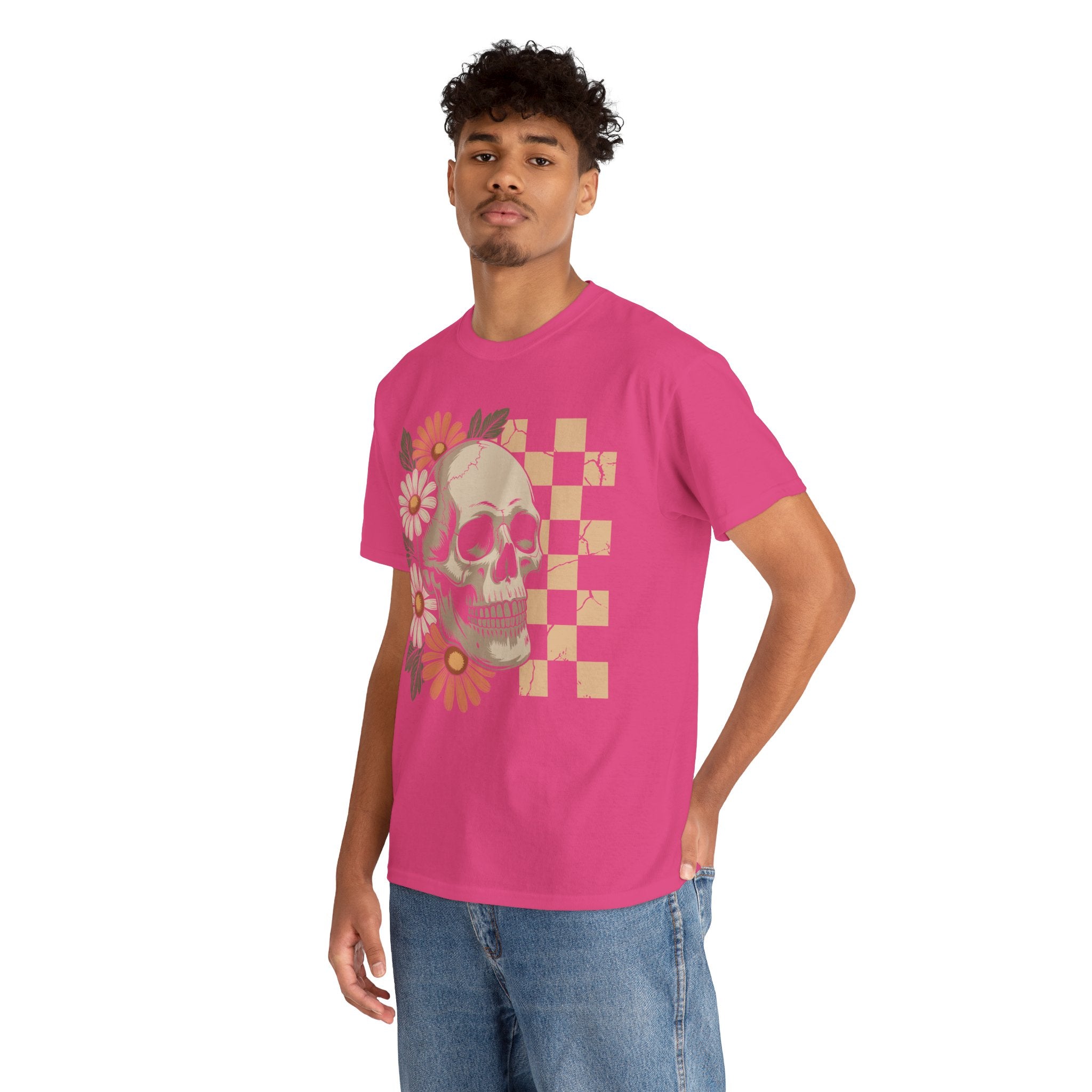 Skull Daisy Unisex Cotton Tshirt