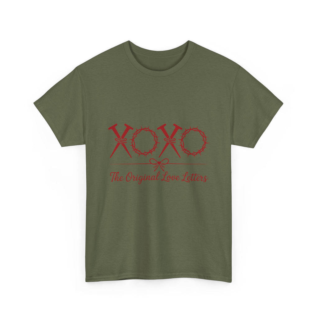 Christian Valentine Tee — “XOXO” Nails & Thorn Crowns, “The Original Love Letters”... Unisex Cotton Tee