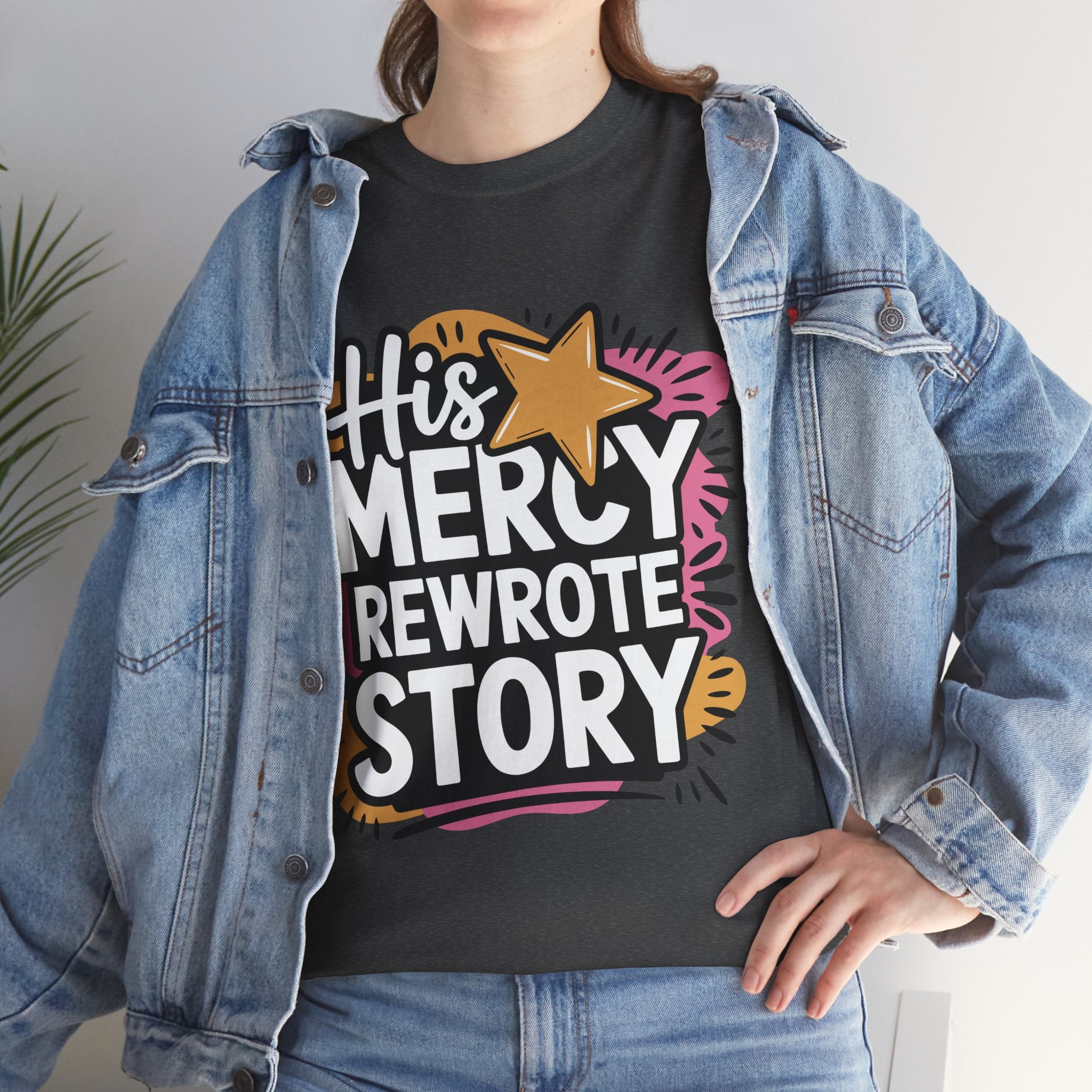 His Mercy Rewrote My Story Tee — Retro Christian Graphic T-Shirt