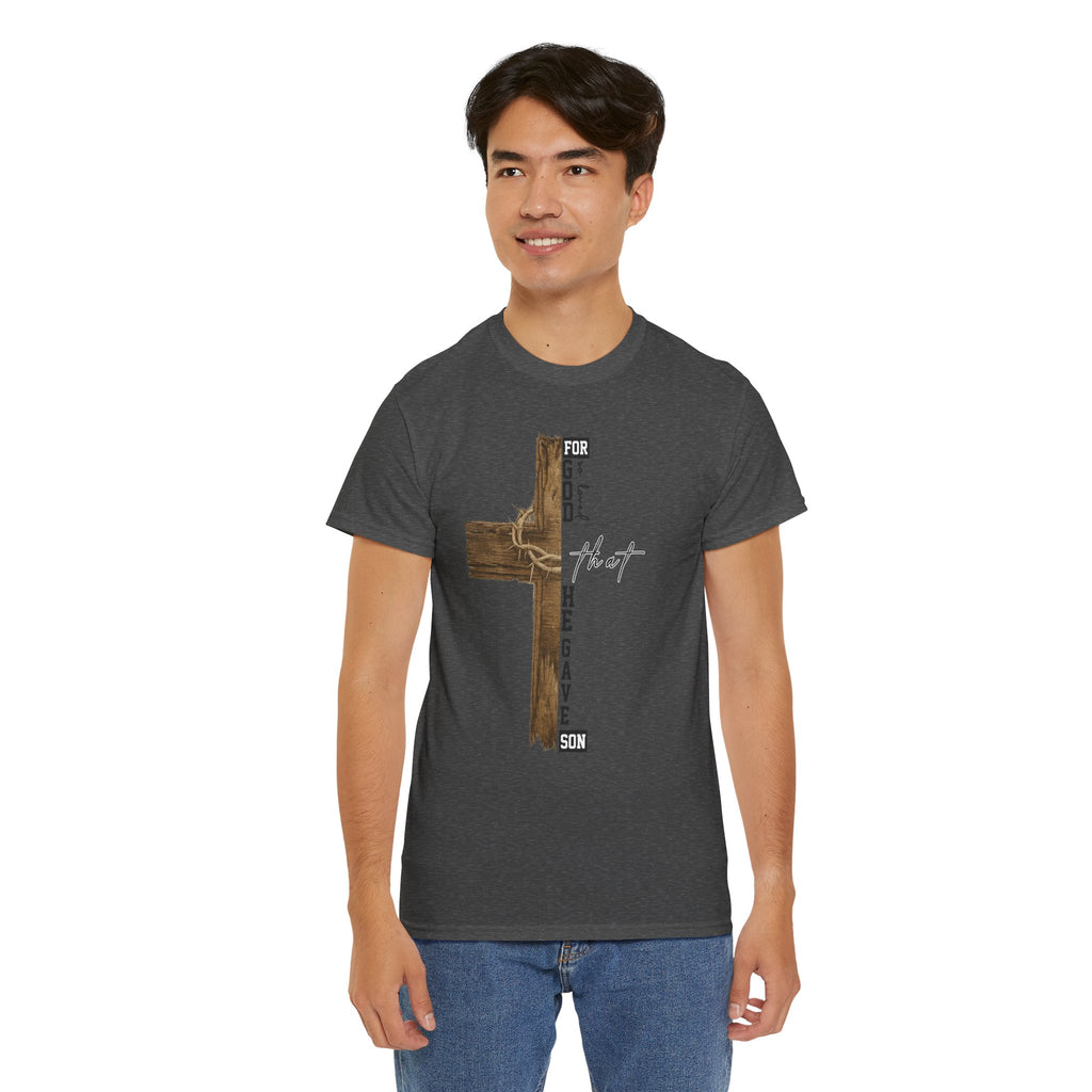 For That Son T-Shirt — Wooden Cross & Crown of Thorns Christian Unisex Cotton Tee