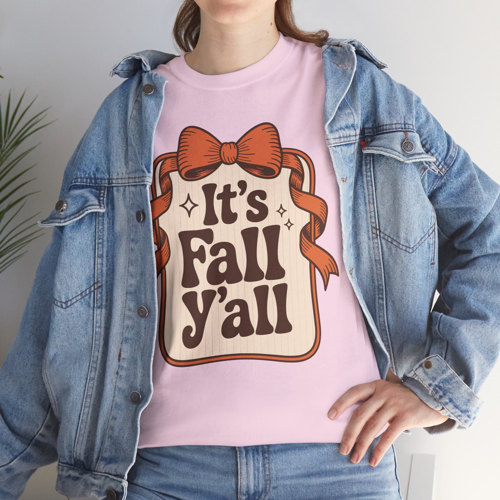 It’s Fall Y’all Autumn Ribbon Unisex Cotton Tee