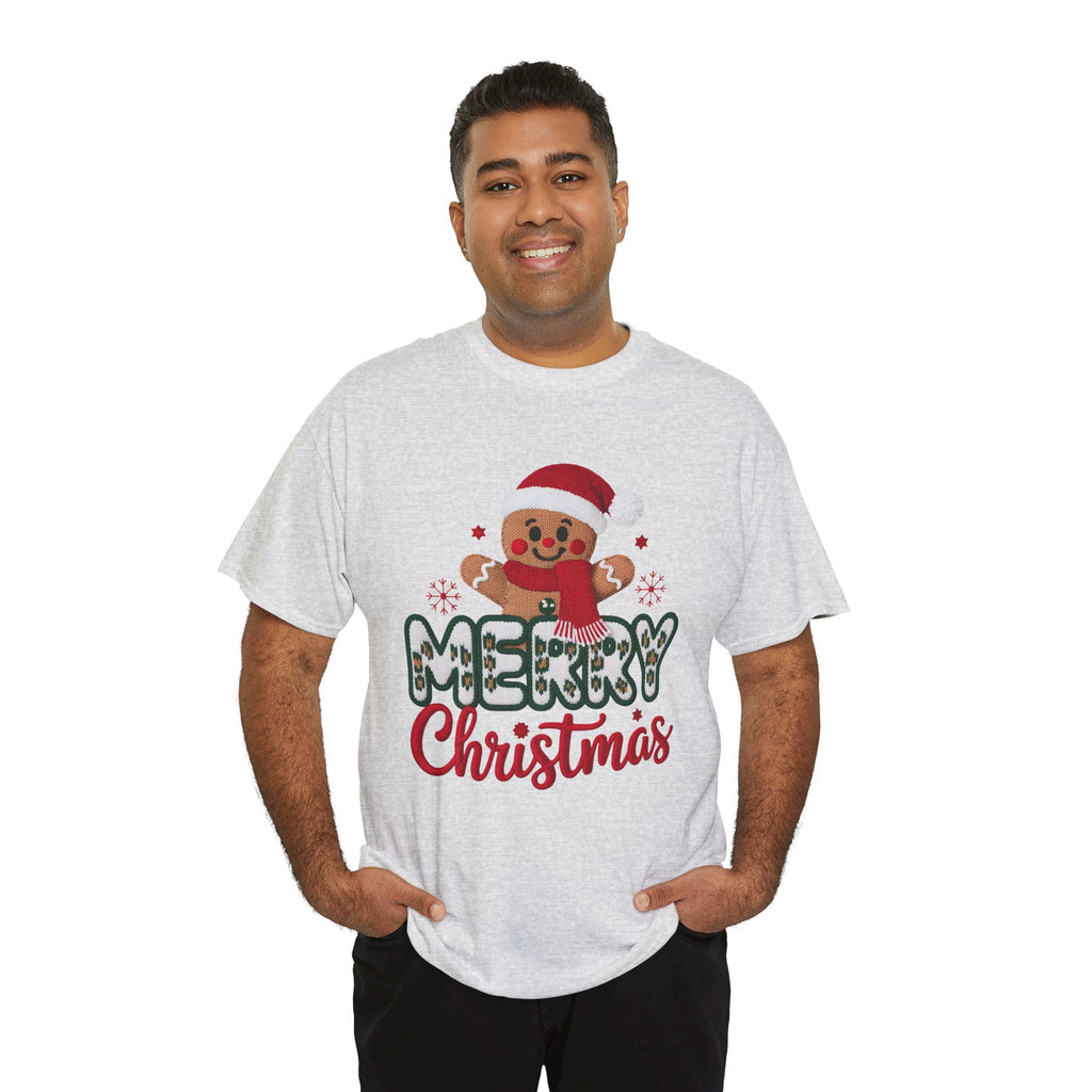 Gingerbread Santa 'Merry Christmas' Unisex Cotton Tee T-Shirt