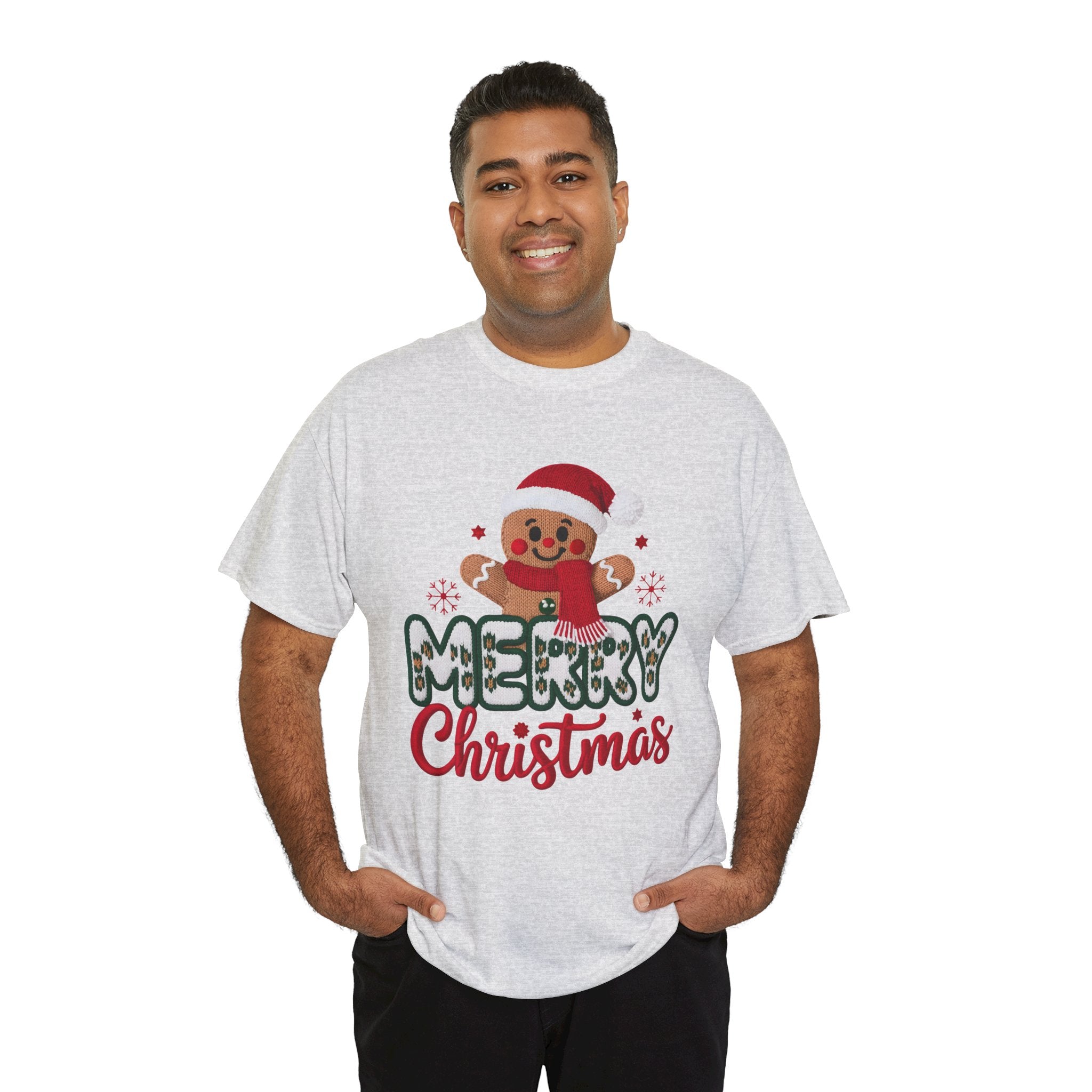 Gingerbread Santa 'Merry Christmas' Unisex Cotton Tee T-Shirt