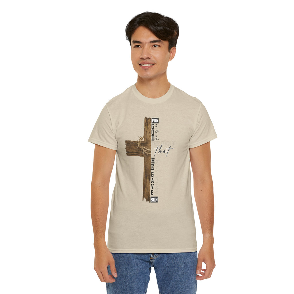 For That Son T-Shirt — Wooden Cross & Crown of Thorns Christian Unisex Cotton Tee