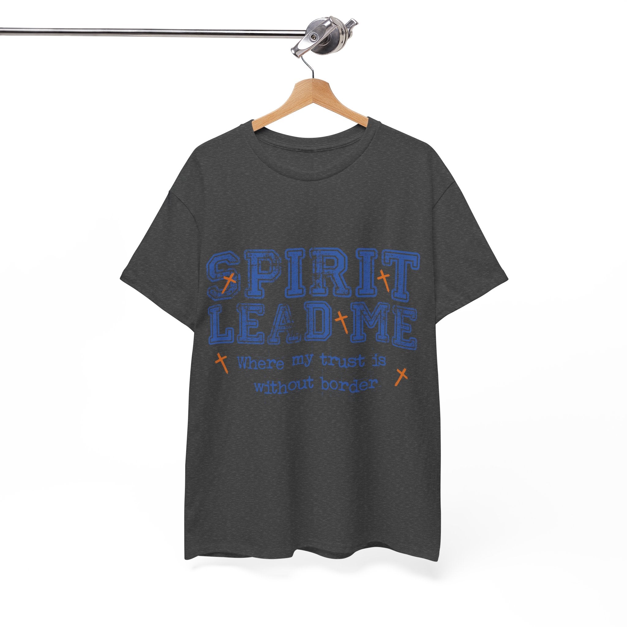 Christian Varsity Tee — “Spirit Lead Me — Where My Trust Is Without Border”. Unisex Cotton Tee