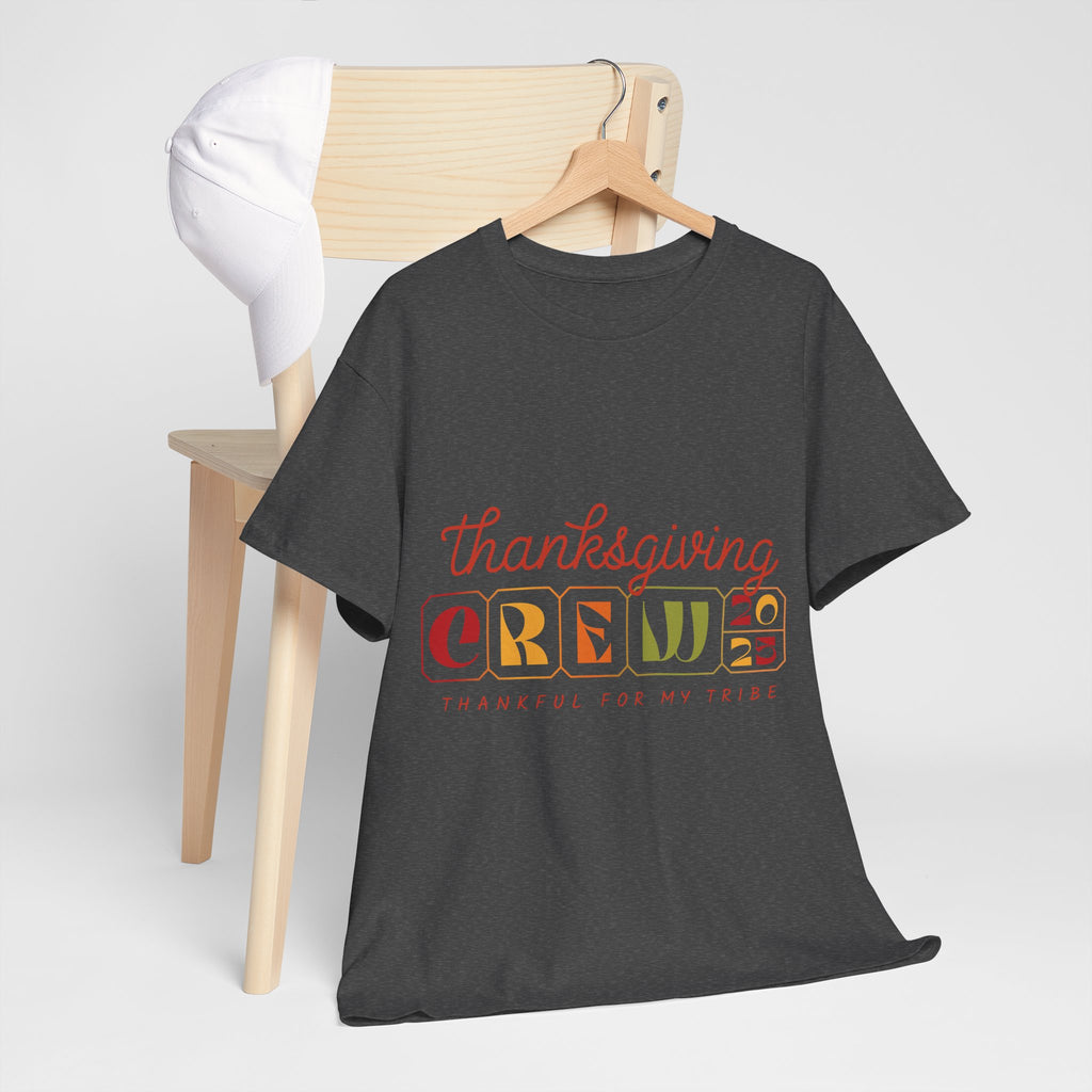 Thanksgiving Crew 2025 Tee — "Thankful for My Tribe" Autumn Holiday Unisex Cotton Tshirt