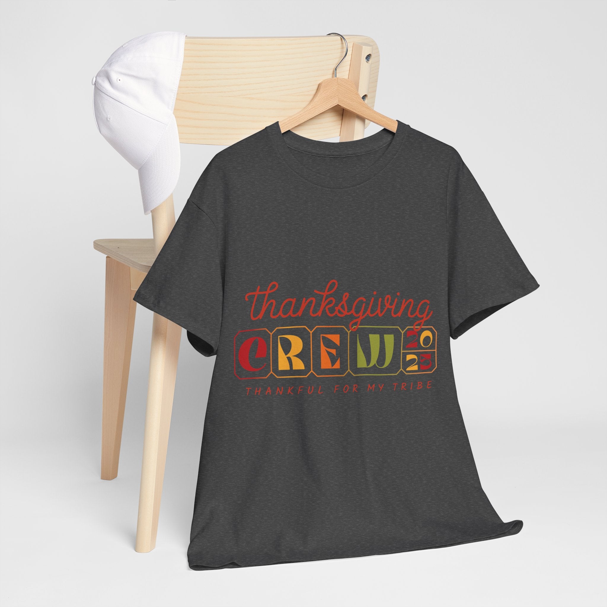 Thanksgiving Crew 2025 Tee — "Thankful for My Tribe" Autumn Holiday Unisex Cotton Tshirt