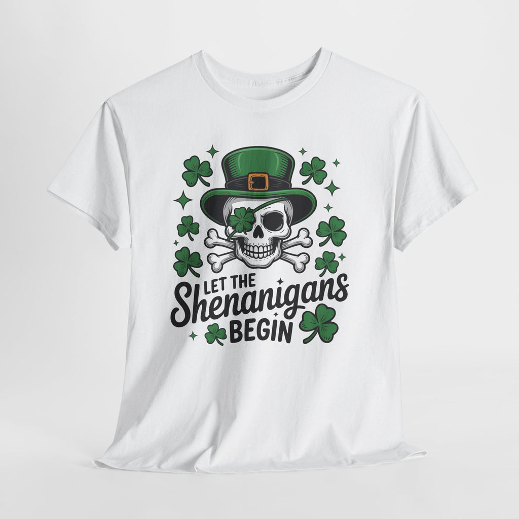Let the Shenanigans Begin — Leprechaun Skull Unisex Cotton T-Shirt