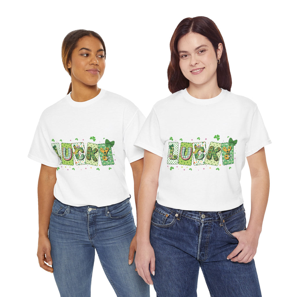 Lucky Patchwork Plaid Clover Tee — St. Patrick’s Day Unisex Cotton T-Shirt