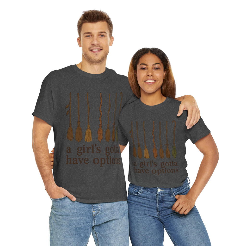 Witch Brooms Options Unisex Cotton Tee