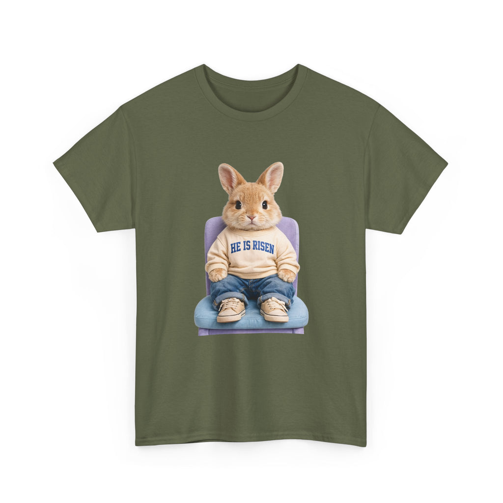 Easter 'He Is Risen' Bunny Unisex Cotton Tee