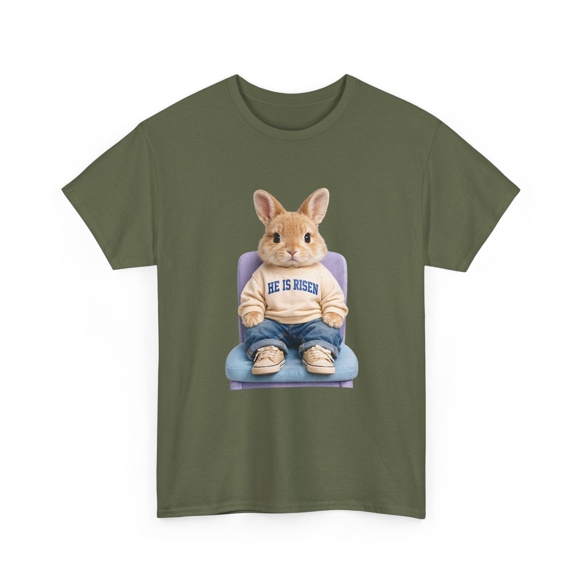 Easter 'He Is Risen' Bunny Unisex Cotton Tee