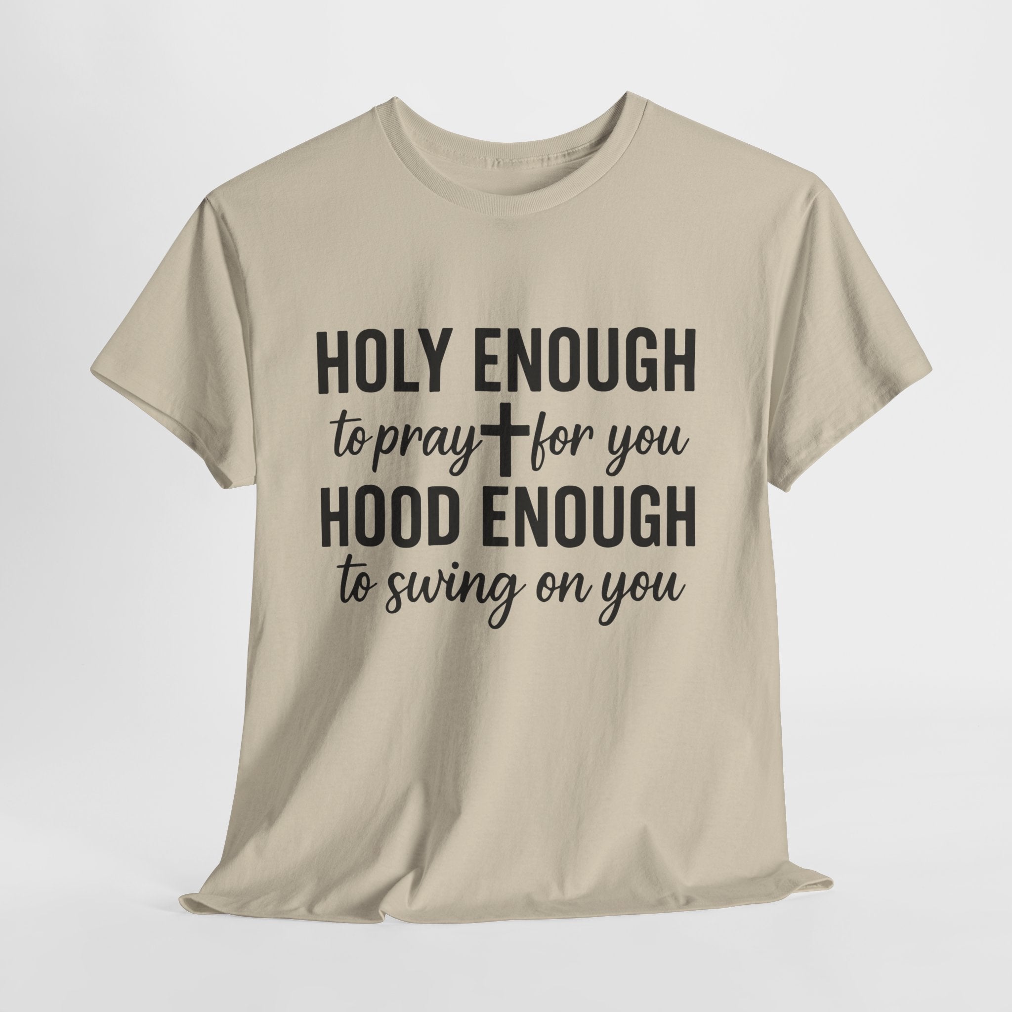 Holy Enough Christian T‑Shirt — Modern Hand‑Lettered Faith Unisex CottonTee