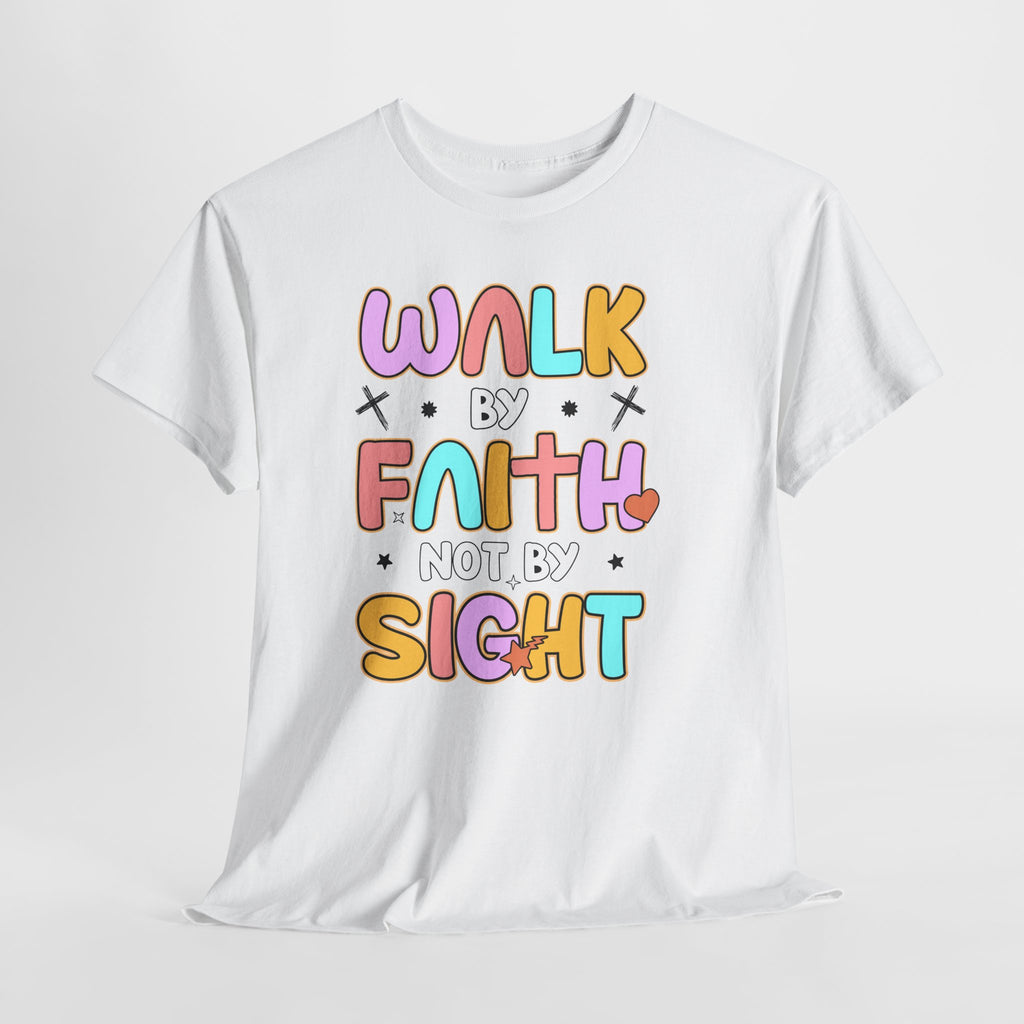 Walk by Faith Not by Sight T-Shirt — Pastel Christian Faith Unisex Cotton Tee