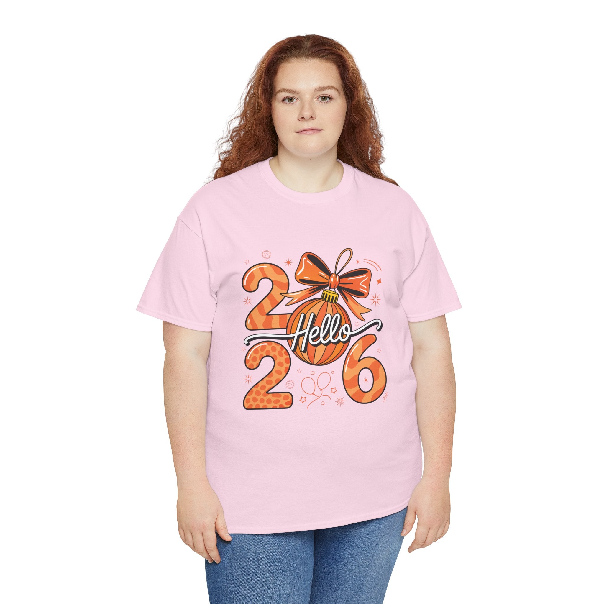 Hello 2026 Christmas Ornament Tee — Festive Orange Holiday Unisex Cotton T-Shirt